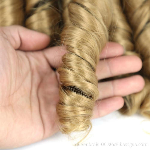 20 Inch Synthetic Loose Wave Crochet Braids Hair Pre Stretched Ombre Braiding Hair Extensions For Black Women